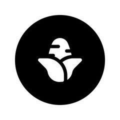 corn glyph circular icon