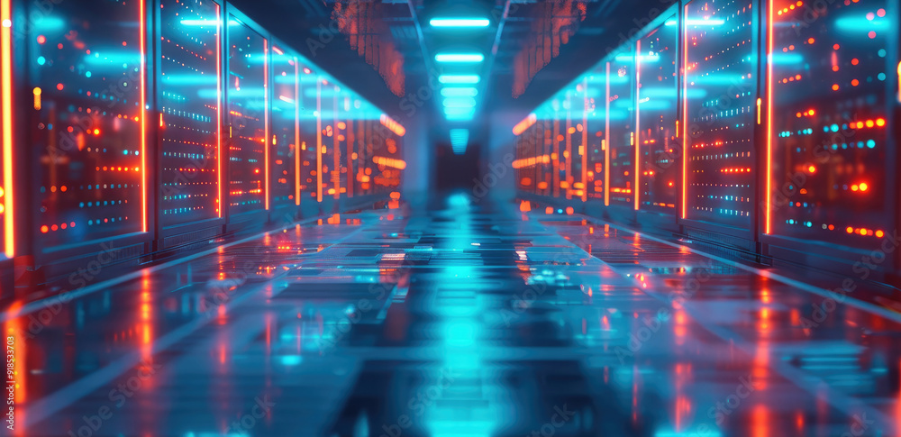 Aufkleber Secure network architecture with layered security approach. Generative AI.