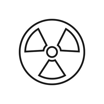recommend clip art: Radiation hazard symbol - line icon, editable stroke. Simple outline warning sign. Vector illustration.