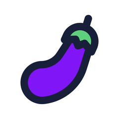 eggplant flat line icon