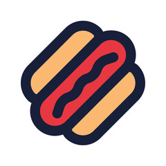 hot dog flat line icon