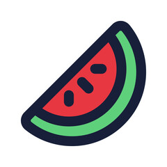 watermelon flat line icon