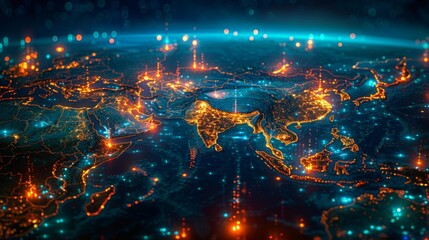 Obraz premium Global network connectivity - generative ai