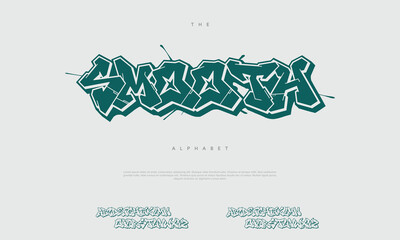 Alphabet in hand-drawn street graffiti style. vector graffiti alphabet. © blvck