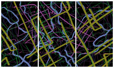 Modern interior triptych