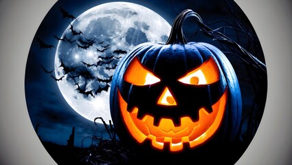 Fototapeta premium Kürbisgeflüster: Halloween unter dem Sternenhimmel