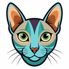 Best cat  Head, color,  Vector,  illustration, 
