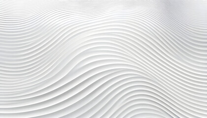 Abstract white background with smooth wavy lines forming 3d effect