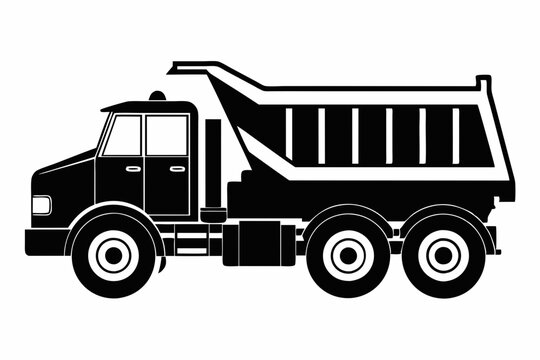black dump truck side view