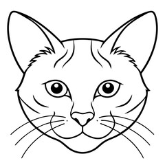 Best Cat  Head  line art, vector, Silhouette, illustration.
