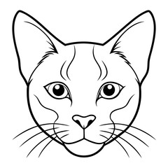 Best Cat  Head  line art, vector, Silhouette, illustration.
