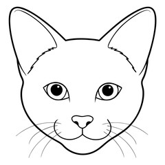 Best Cat  Head  line art, vector, Silhouette, illustration.
