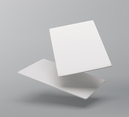 Realistic floating business branding cards template mockup with shadows. Vector illustration