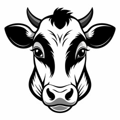 Best  Cow  Head   Silhouette, vector, illustration.
