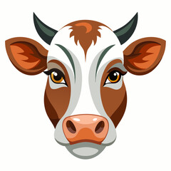 Best  Cow  Head color, vector, illustration