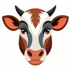 Best  Cow  Head color, vector, illustration