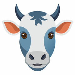Best  Cow  Head color, vector, illustration