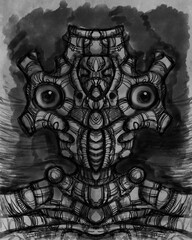 Alien creature, sketch - digital painting  © neurostructure