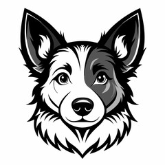 : Best Dog  Head  Silhouette Vector illustration