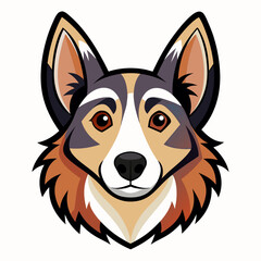Best Dog Head, color Vector illustration
