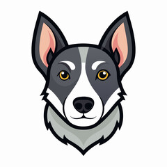 Best Dog Head, color Vector illustration
