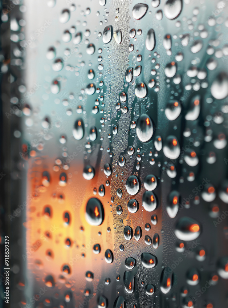 Aufkleber raindrops on the window. close-up. generative ai.