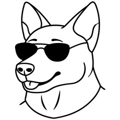 Best Dog Head line art,  vector, Silhouette, illustration