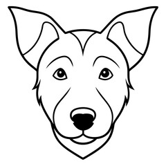 Best Dog Head line art,  vector, Silhouette, illustration
