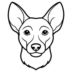 Best Dog Head line art,  vector, Silhouette, illustration