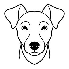 Best Dog Head line art,  vector, Silhouette, illustration