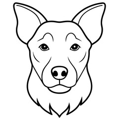 Best Dog Head line art,  vector, Silhouette, illustration