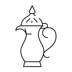 arabic jug souvenir line icon vector. arabic jug souvenir sign. isolated contour symbol black illustration