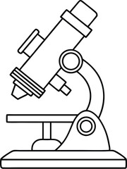 Black And White Outline Of A Microscope