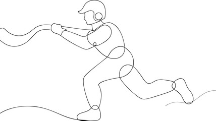 Abstract Line Drawing of a Hockey Player in Action