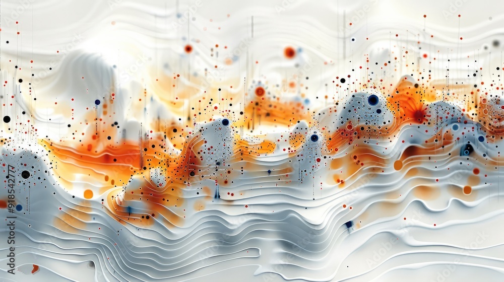 Poster Generate a unique data map that uses unconventional shapes and symbols to represent geographical data, offering an innovative twist on traditional mapping. Generative AI.