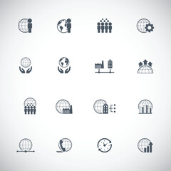 Universal business management and human resources icon set. Universal icons for web and mobile. Vector.