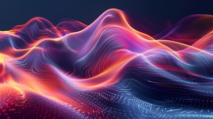 Fototapeta premium a colorful wave pattern a dark background