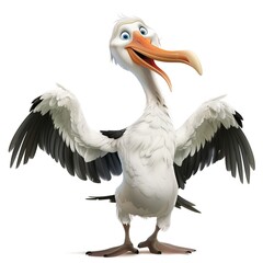 Fototapeta premium Albatross Wonder emotion fantasy animal cartoon isolated whitebackground