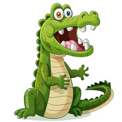 Fototapeta premium Alligator Fear emotion fantasy animal cartoon isolated whitebackground
