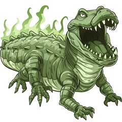 Fototapeta premium Alligator ghost fantasy animal cartoon isolated whitebackground