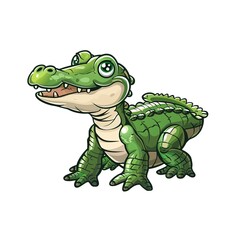 Obraz premium Alligator Water animal cartoon isolated whitebackground