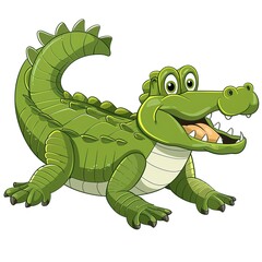 Obraz premium Alligator Water animal cartoon isolated whitebackground