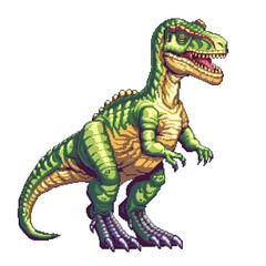 Fototapeta premium Allosaurus 8-bit fantasy animal cartoon isolated whitebackground