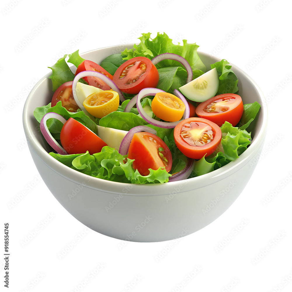 Fototapete 3d rendering style of salad, isometric, isolated on transparent background