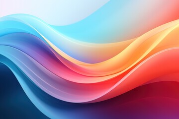 Fototapeta premium Abstract colorful wavy background with blue, pink, yellow, and red hues.