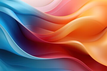 Abstract colorful wavy background with blue, red and orange gradients.