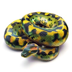 Fototapeta premium Anaconda Gratitude emotion fantasy animal cartoon isolated whitebackground