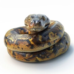 Fototapeta premium Anaconda Happiness emotion fantasy animal cartoon isolated whitebackground 16:9