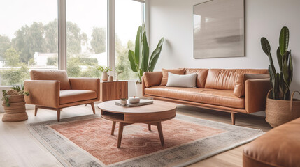 Fototapeta premium Beautiful contemporary and airy living room