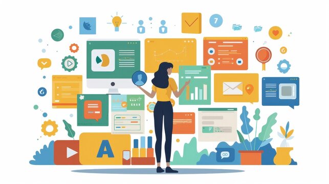 Crafting the Perfect Ad Campaigns: Vibrant Visuals of Marketing Strategies, Social Media Interactions, and Creative Designs